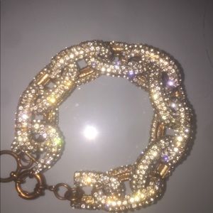 Large pave link bracelet